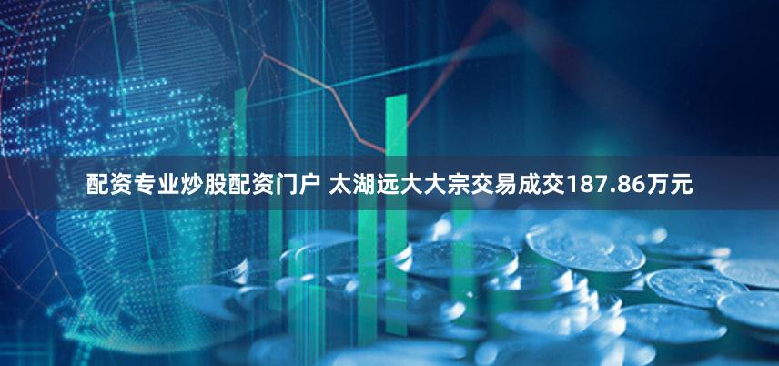 配资专业炒股配资门户 太湖远大大宗交易成交187.86万元