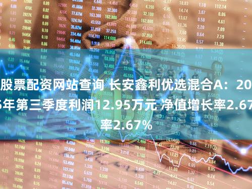 股票配资网站查询 长安鑫利优选混合A:2025年第三季度利润12.95万元 净值增长率2.67%
