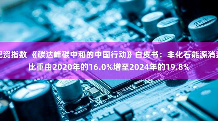 配资指数 《碳达峰碳中和的中国行动》白皮书：非化石能源消费比重由2020年的16.0%增至2024年的19.8%