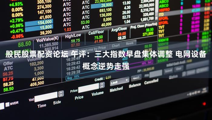 股民股票配资论坛 午评：三大指数早盘集体调整 电网设备概念逆势走强