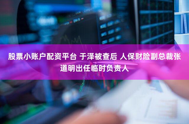 股票小账户配资平台 于泽被查后 人保财险副总裁张道明出任临时负责人