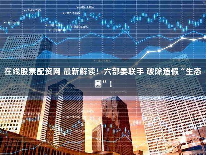 在线股票配资网 最新解读!六部委联手 破除造假“生态圈”!
